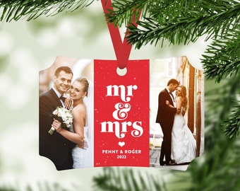 Our First Christmas as Mr and Mrs Ornament, Married Christmas Ornament, Photo Newlywed Christmas Ornament, Gift Idea for Newlyweds, Wife