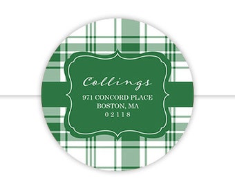 Plaid Return Address Labels, Christmas Return Address Label, Holiday Return Address Label, Holiday Address Stickers, Buffalo Check Labels