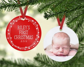 My First Christmas Ornament, Photo First Christmas Ornament, Boy Ornament, Girl Ornament, Newborn Baby Gift, Baby Ornament with Picture