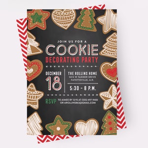 Cookie Decorating Invitations, Cookie Contest Invitations, Christmas Cookie Decorating Party Invitations, Christmas Party Invitations