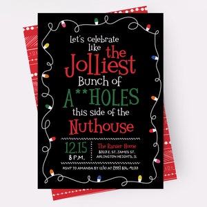 Christmas Vacation Invitation, Griswold Invitation, Jolliest Bunch Invitation, Funny Christmas Party Invites, Adult Christmas Party Invite