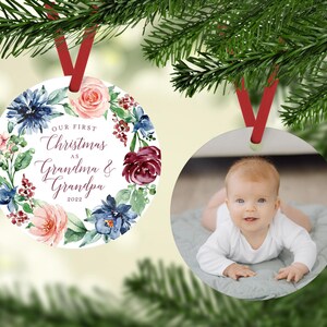 First Christmas as Grandma and Grandpa, Grandparent Ornament, Personalized Christmas Ornament, Baby Christmas Ornament, Grandparent Gifts