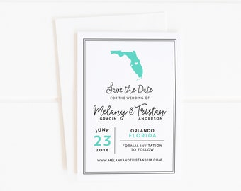 Florida Save the Dates, State Save the Dates, Florida Save the Date Magnets, Travel Save the Dates, Printable Save the Dates, DIY, PDF, jpeg