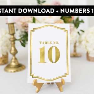 Table Numbers 1-30 (Framed) - Instant Download, DIY, Printable, Print Yourself, Digital Files