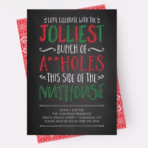 Jolliest Bunch Invitation, Griswold Invitation, Christmas Vacation Invitation, Funny Christmas Party Invites, Adult Christmas Party Invite