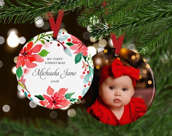Photo Engagement Ornament | Personalized Christmas Gift Idea for Engaged Couple or Spouse