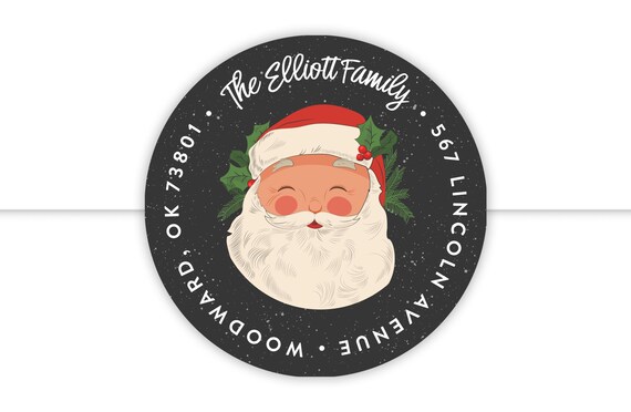 Santa Return Address Labels, Christmas Return Address Label, Christmas Card Return Address Label, Christmas Stickers, Holiday Address Labels