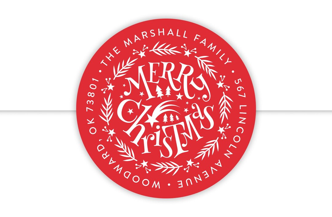 Red Return Sticker Red Return Address Labels, Christmas Address Labels, Holiday Return ...