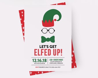Elfed Up Christmas Party Invitation, Christmas Party Invitations, Holiday Party Invitation, Adult Christmas Party Invitation, Cocktail Party