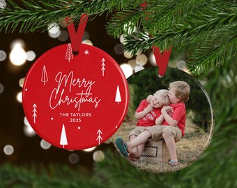 Family Christmas Ornament | Personalized Photo Gift with Custom Text and Pictures | 2025 Keepsake