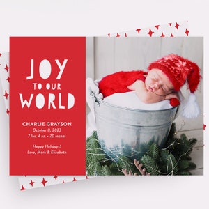Christmas Baby Announcement, Christmas Birth Announcement, Holiday Baby Announcement, My First Christmas Card, Holiday Birth Announcements