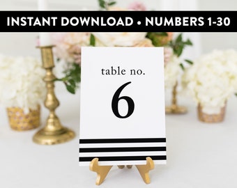 Table Numbers 1-30 (Beloved) - Instant Download, DIY, Printable, Print Yourself, Digital Files