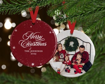 Personalized Family Ornament with Photo | Christmas Gift or Stocking Stuffer for Parents and Grandparents