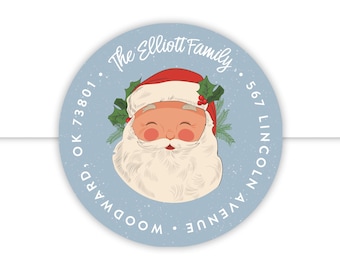 Vintage Santa Labels, Christmas Return Address Label, Santa Return Address Label, Christmas Card Return Address Label, Holiday Address Label