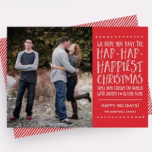 Christmas Vacation Card, Hap-Hap-Happiest Christmas Card, Funny Christmas Card, Christmas Card with Funny Photo, Funny Holiday Card, Printed
