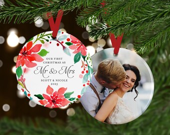Personalized Wedding Ornament with Photo | Christmas Gift Idea for Couple 2025