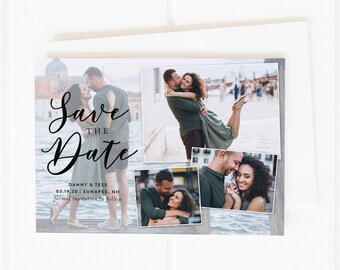 Save the Date with 4 Photos, Wedding Save the Date, Save the Date PDF, Save The Date Card, Save the Date Postcard, Save the Date Magnets