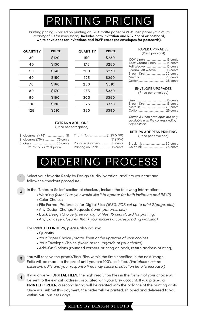 Printed PDF Flourishing Black and White Classic jpeg Printable Script DIY Wedding Invitation and RSVP Card -Digital File Modern