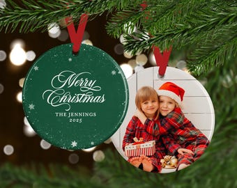 2025 Family Ornament with Photo | Personalized Christmas Present for Parents and Grandparents