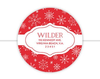 Snowflake Return Address Labels, Christmas Return Address Label, Holiday Return Address Label, Holiday Address Stickers, Festive Labels