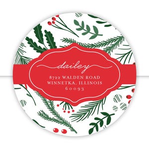Holiday Return Address Label, Christmas Return Address Label, Printable Return Address Label, Holly Address Label, Pretty Address Labels