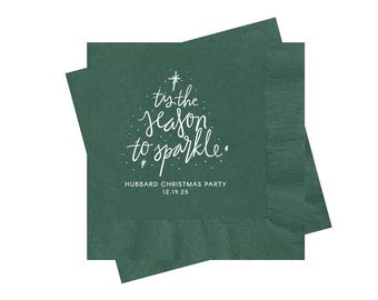Christmas Party Napkins | Personalized Decor for Holiday Parties, Wedding