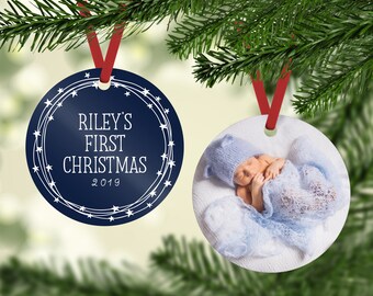 Photo First Christmas Ornament, Baby's First Christmas Ornament, My First Christmas Ornament, Newborn Baby Gift, Baby Ornament with Picture