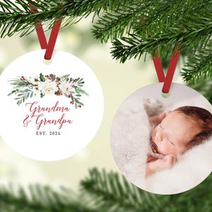 Grandparent Ornament, First Christmas as Grandma and Grandpa, Personalized Christmas Ornament, Baby Christmas Ornament, Grandparent Gifts