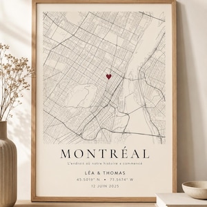 Personalized Couple Map Print, Custom Where We Met Poster, Anniversary or Wedding Gift, Digital Download