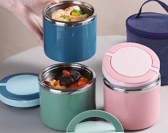 保温フードジャー、ステンレス製ランチコンテナ（温かい料理も冷たい料理も）、スープボトル弁当箱、新学期ギフト