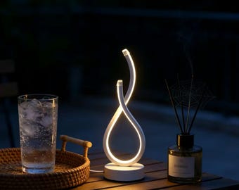 Nowoczesna spiralna lampa biurkowa LED, ściemnialna lampa stołowa Twist z trzema trybami kolorów, lampka nocna zasilana przez USB, oświetlenie nastrojowe, wystrój domu