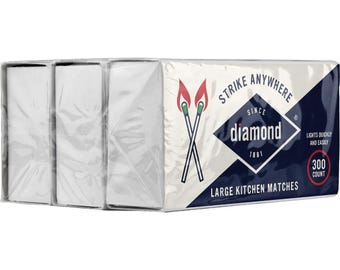 Diamond Strike Anywhere Matches 300 Count x 3 Boxes Total 900ct