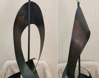 BRUTALIST Brons MCM Skulpturell Golvlampa Laurel Lighting/Richard Barr