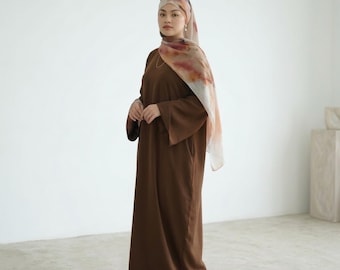 Modest Abaya Dress with Matching Hijab | Loose Maxi Islamic Clothing