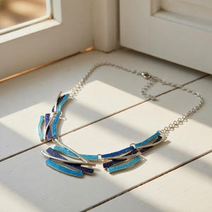 Modern Enamel Geometric Necklace | 16" Statement Jewellery
