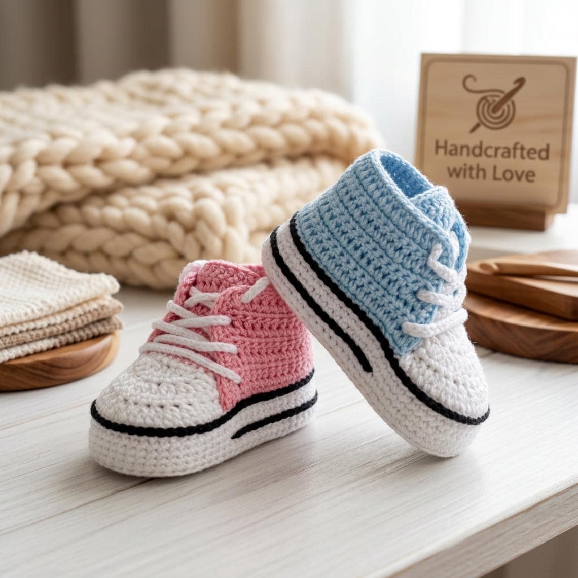 Crochet High-top Baby Sneakers Pattern – Modern Booties Tutorial (PDF ...
