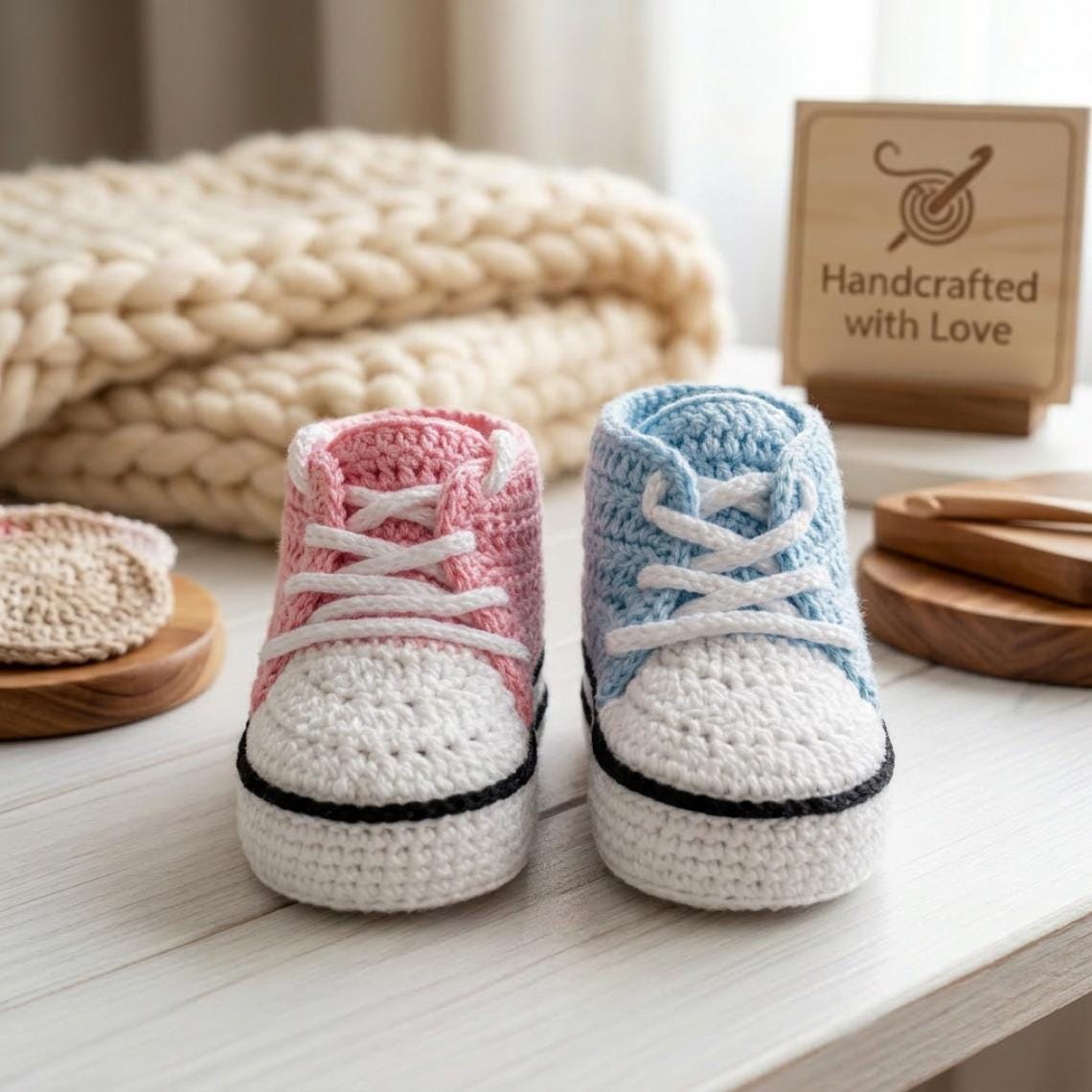 Crochet High-top Baby Sneakers Pattern – Modern Booties Tutorial (PDF ...