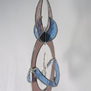 3-D abstract mobile garden sculpture indoor outdoor Shades of Blue and Purple