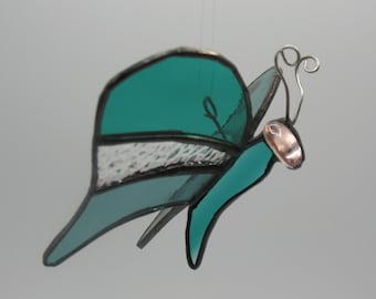 Szklany motyl, mobilna rzeźba ogrodowa na zewnątrz, turkusowy motyl nr 18