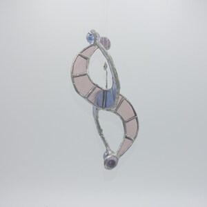 Escultura de jardim móvel abstrata Blue & Purple Twist 3-D Modren interna e externa