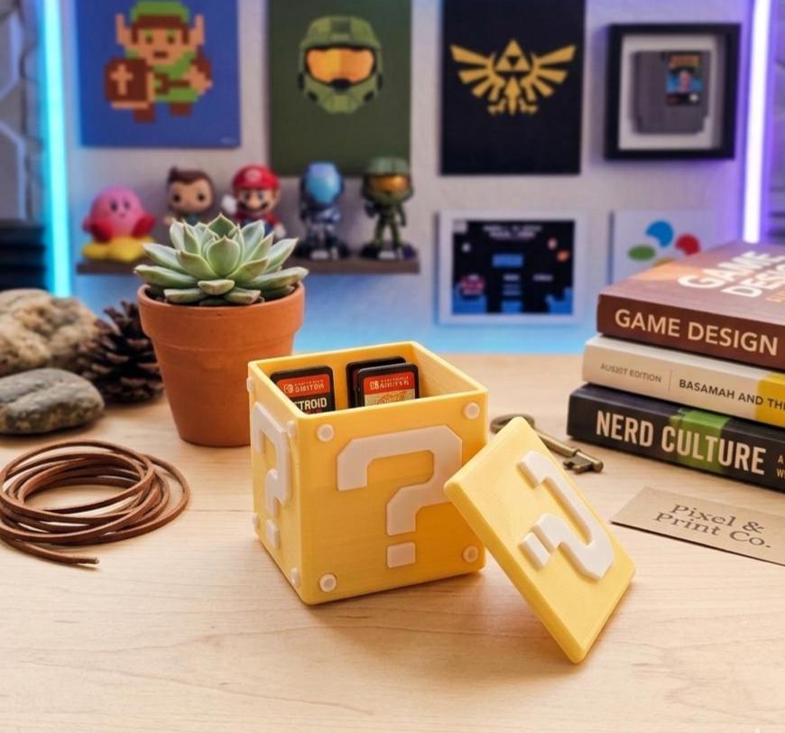 Question Mark Block Storage Box for Nintendo Switch Games | Video Game ...