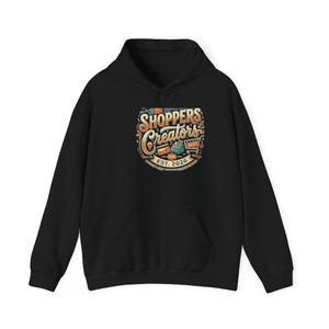 Shopper's Creations hoodie | Retro Market Illustration, Shopping Cart Graphic