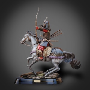Samurai Bronze &quot;Yabusame&quot; Samurai Archer Sculpture Warrior by Barry Stein