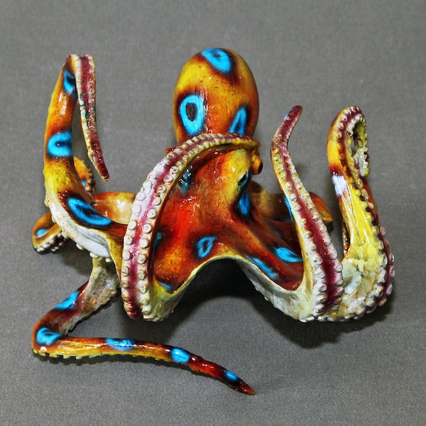 Bronze Octopus Figurine Statue "Eli Octopus" Sculpture Aquatic Art  / Limited Edition / Signed & Numbered