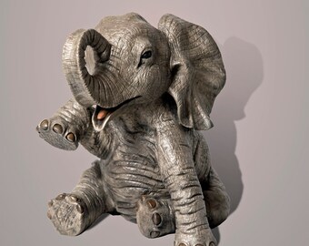 Elephant Baby Bronze Figurine Sculpture Statue Limited Edition By Barry Stein