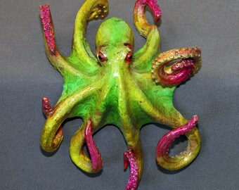 Bronze Octopus Figurine: Signed Limited Edition Aquatic Art