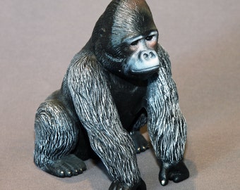 Gorilla Bronze "Silverback Gorilla" King Kong Figurine Statue Sculpture Art / Limited Edition Signed & Numbered