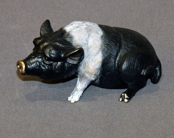 Bronze Pig Figurine Statue Sculpture Swine Art Limited Edition Signed Numbered