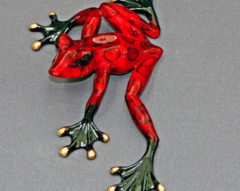 Bronze "Slider" Frog Statue: Signed Limited Edition Amphibian Art