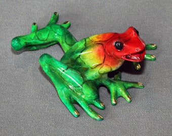 Bronze Frog Sculpture Amphibian Metal Art Figurine Statue  / Limited Edition / Signed & Numbered "Sammy Frog"